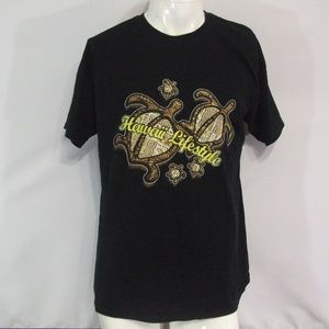 4/$20 Hawaii Lifestyle Mens Large Black T Shirt
